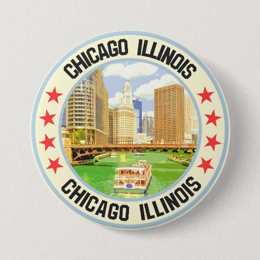 Chicago Ronde Button 7,6 Cm (Voorkant)