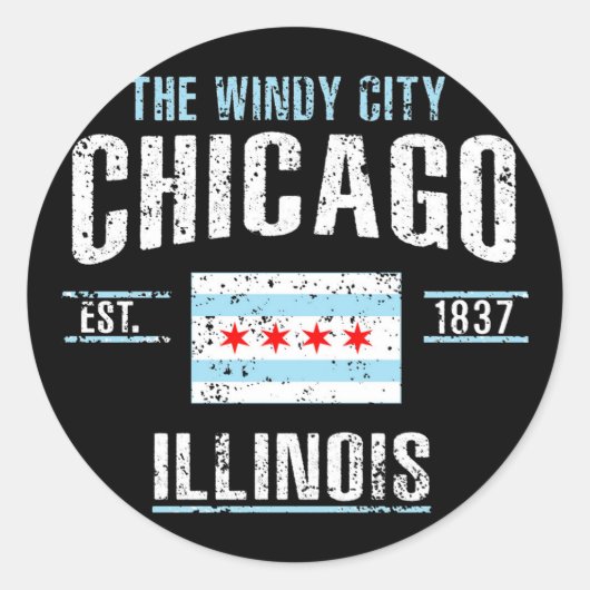Chicago Ronde Sticker (Voorkant)