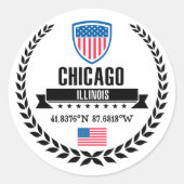 Chicago Ronde Sticker (Voorkant)
