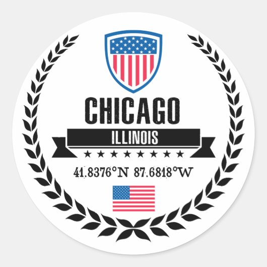 Chicago Ronde Sticker (Voorkant)