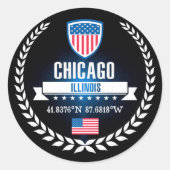Chicago Ronde Sticker (Voorkant)
