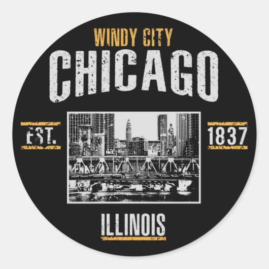 Chicago Ronde Sticker (Voorkant)