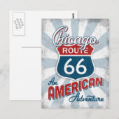 Chicago Route 66  America Illinois Briefkaart (Voorkant / Achterkant)