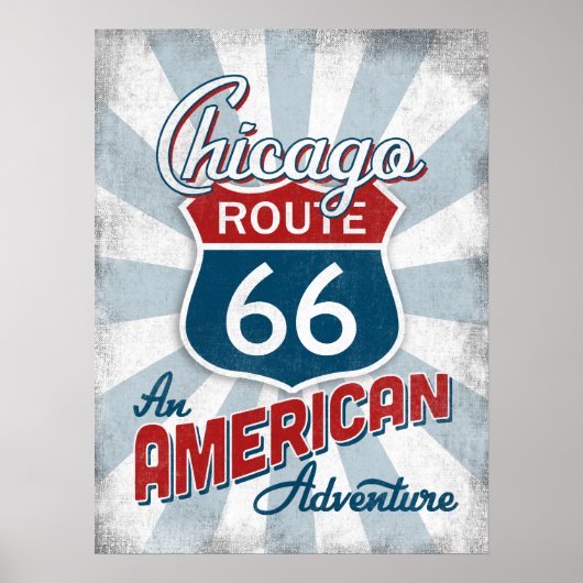 Chicago Route 66  America Illinois Poster (Voorkant)