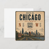 Chicago Route 66 Retro Reiskaart (Voorkant / Achterkant)