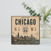 Chicago Route 66 Retro Reiskaart (Staand voorkant)
