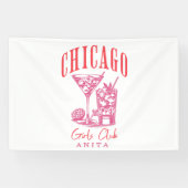 Chicago roze vrijgezellenfeest spandoek (Horizontaal)