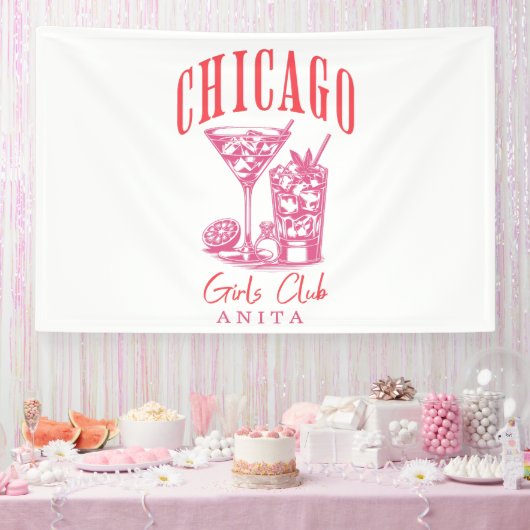 Chicago roze vrijgezellenfeest spandoek (Feest)