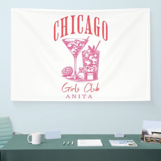 Chicago roze vrijgezellenfeest spandoek (Beurs)