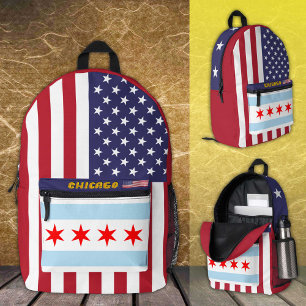 Chicago rugzak, American Flag, patriottisch / Vere Bedrukte Rugzak