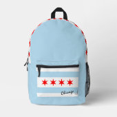 Chicago, rugzak, Chicago Flag Bag, Illinois / Vere Bedrukte Rugzak (Voorkant)