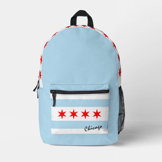 Chicago, rugzak, Chicago Flag Bag, Illinois / Vere Bedrukte Rugzak (Voorkant)
