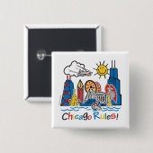 Chicago Rules Vierkante Button 5,1 Cm (Voorkant /achterkant)