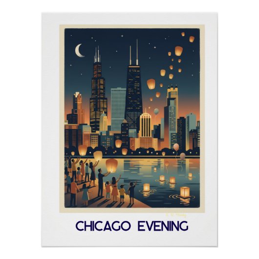 Chicago 's Avond Perfect Poster (Voorkant)