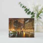Chicago 's nachts briefkaart (Staand voorkant)