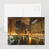 Chicago 's nachts briefkaart (Voorkant / Achterkant)