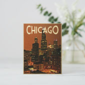 Chicago 's nachts briefkaart (Staand voorkant)