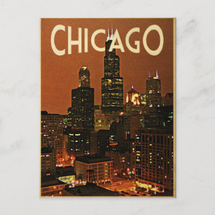 Chicago 's nachts briefkaart
