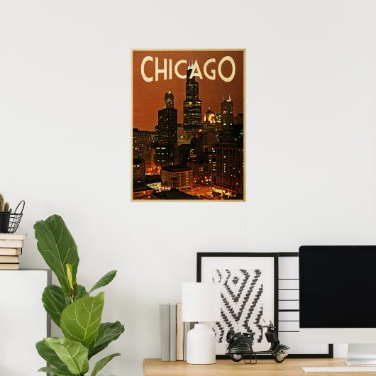 Chicago 's nachts poster (Thuiskantoor)