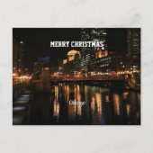 Chicago 's nachts, prettige kerst. feestdagenkaart (Voorkant)