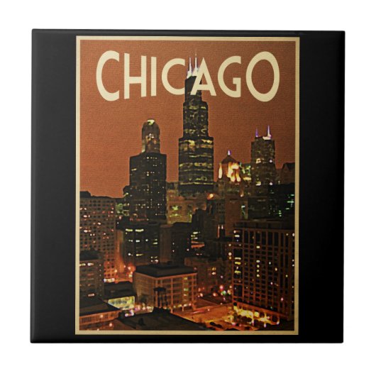 Chicago 's nachts tegeltje (Voorkant)