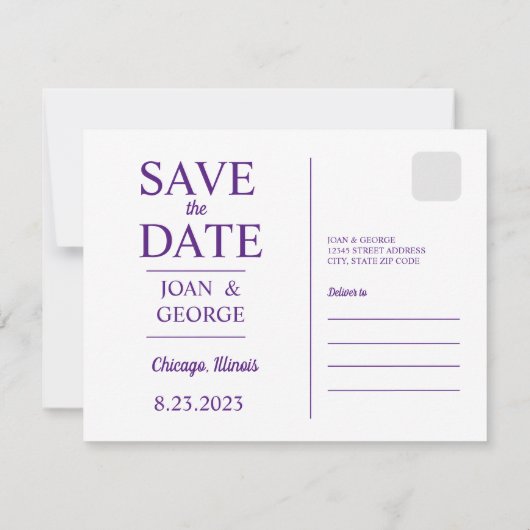 Chicago Save The Date (Achterkant)