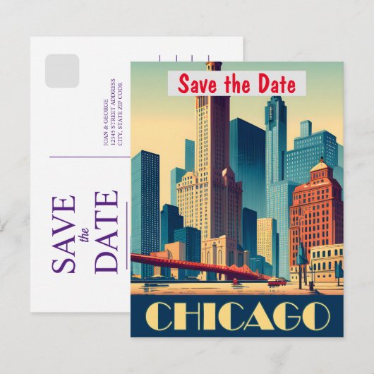 Chicago Save The Date (Voorkant / Achterkant)