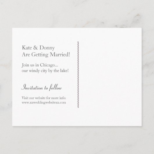 Chicago Save the Date City Skyline Aankondigingskaart (Achterkant)