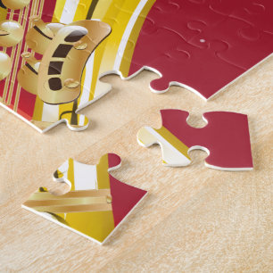 Chicago Saxofoon reisposter print Legpuzzel