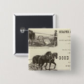 Chicago Scraper en Ditcher Vierkante Button 5,1 Cm (Voorkant /achterkant)