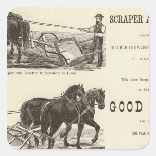 Chicago Scraper en Ditcher Vierkante Sticker (Voorkant)
