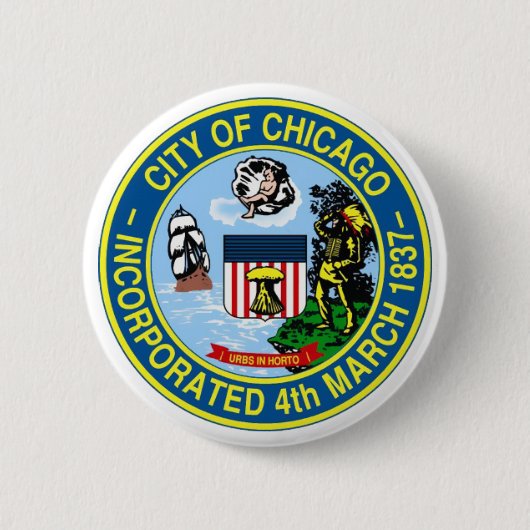Chicago Seal Ronde Button 5,7 Cm (Voorkant)
