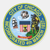 Chicago Seal Ronde Sticker (Voorkant)
