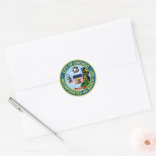 Chicago Seal Ronde Sticker (Envelop)