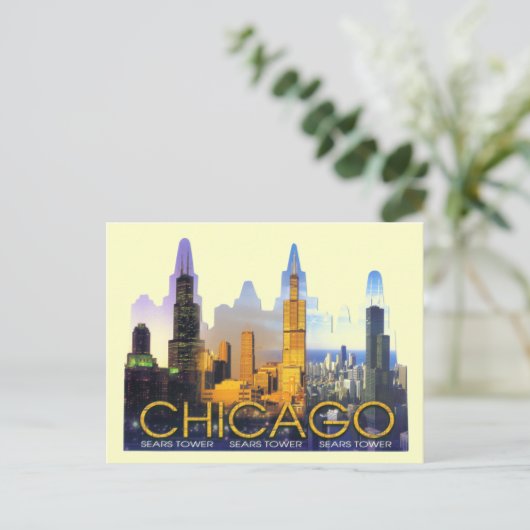 CHICAGO SEARS TOWER BRIEFKAART (Staand voorkant)