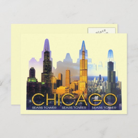 CHICAGO SEARS TOWER BRIEFKAART (Voorkant / Achterkant)