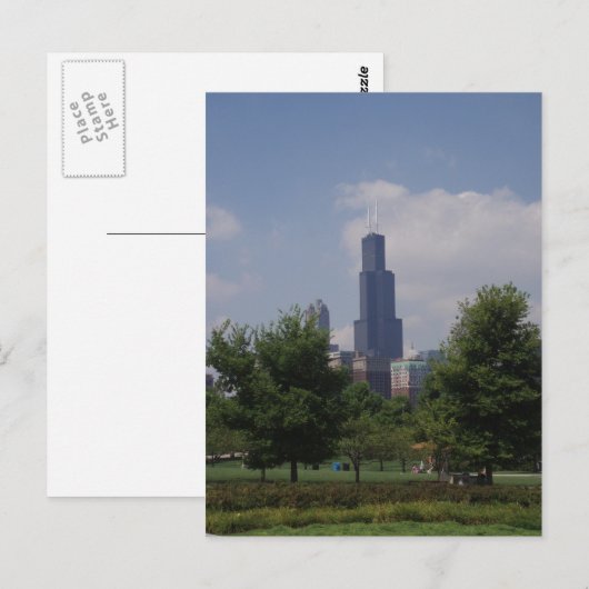 Chicago Sears Tower/Willis Tower Post Card Briefkaart (Voorkant / Achterkant)