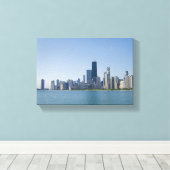 Chicago Silhouet Canvas Afdruk (Insitu (Houten vloer))