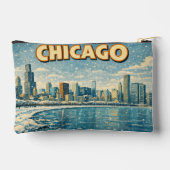 Chicago silhouet en Lake Michigan in de winter  Etui (Achterkant)