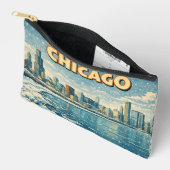 Chicago silhouet en Lake Michigan in de winter  Etui (Open)