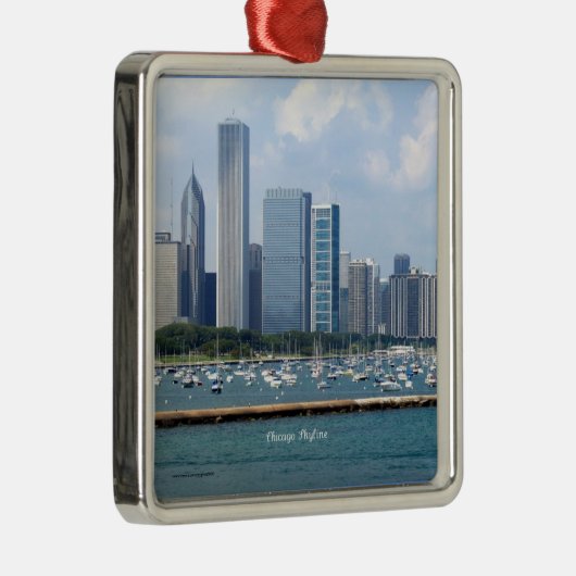 Chicago Silhouet Metalen Ornament (Rechts)