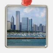 Chicago Silhouet Metalen Ornament (Voorkant)