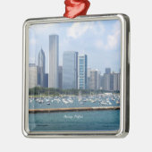 Chicago Silhouet Metalen Ornament (Links)