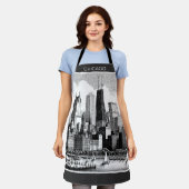 Chicago Silhouet Modern Zwart Wit Schort (Gedragen)