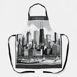 Chicago Silhouet Modern Zwart Wit Schort