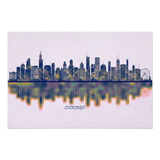 Chicago Silhouet Perfect Poster (Voorkant)