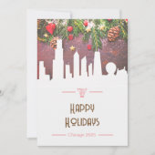 Chicago silhouet  Prettig feestdagen wenskaart Kaart (Voorkant)