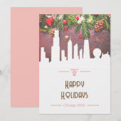 Chicago silhouet  Prettig feestdagen wenskaart Kaart (Voorkant / Achterkant)