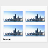Chicago Silhouet Rechthoekige Sticker (Vel)
