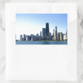 Chicago Silhouet Rechthoekige Sticker (Tas)